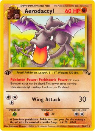 Aerodactyl (16) 016/62 [Fossil]  - 1st Edition