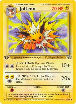 Jolteon (20) 020/64 [Jungle]  - 1st Edition