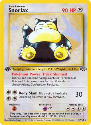 Snorlax (27) 027/64 [Jungle]  - 1st Edition