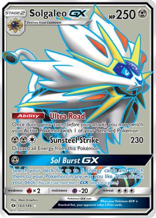 Solgaleo GX (Full Art) 143/149 [SM Base Set]  - Holofoil
