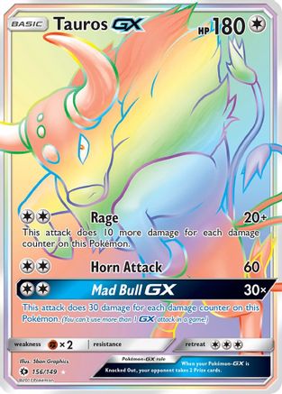 Tauros GX (Secret) 156/149 [SM Base Set]  - Holofoil
