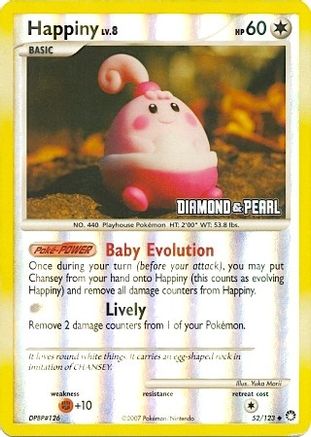 Happiny 052/124 [Burger King Promos]  - Reverse Holofoil