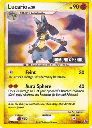 Lucario 006/130 [Burger King Promos]  - Reverse Holofoil