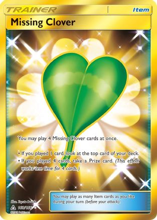 Missing Clover (Secret Rare) 168 [SM  Ultra Prism]  - Holofoil