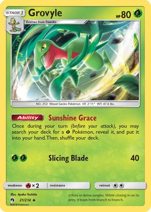 Grovyle 021/214 [SM  Lost Thunder]  - Reverse Holofoil