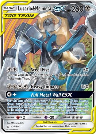 Lucario & Melmetal GX 120/214 [SM  Unbroken Bonds]  - Holofoil