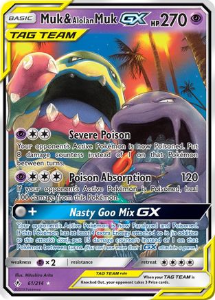 Muk & Alolan Muk GX 061/214 [SM  Unbroken Bonds]  - Holofoil