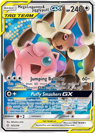 Mega Lopunny & Jigglypuff GX 165/236 [SM  Cosmic Eclipse]  - Holofoil