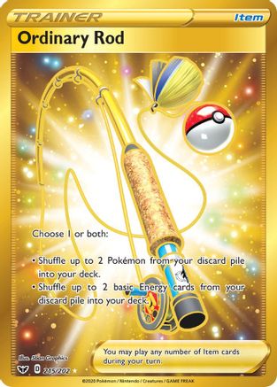 Ordinary Rod (Secret) 215/202 [SWSH01 Sword & Shield Base Set]  - Holofoil