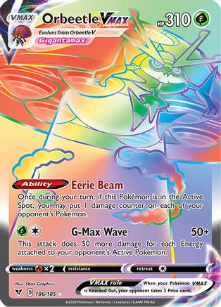 Orbeetle VMAX (Secret) 186/185 [SWSH04 Vivid Voltage]  - Holofoil