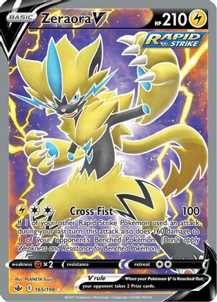Zeraora V (Full Art) 165/198 [SWSH06 Chilling Reign]  - Holofoil