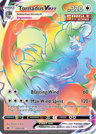 Tornadus VMAX (Secret) 209/198 [SWSH06 Chilling Reign]  - Holofoil