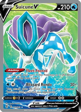 Suicune V (Full Art) 173/203 [SWSH07 Evolving Skies]  - Holofoil