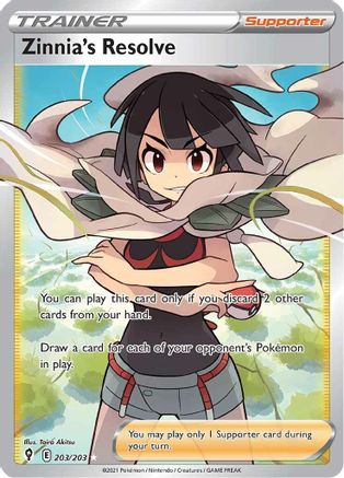 Zinnia's Resolve (Full Art) 203/203 [SWSH07 Evolving Skies]  - Holofoil