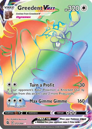 Greedent VMAX (Secret) 272/264 [SWSH08 Fusion Strike]  - Holofoil