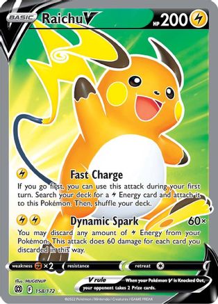Raichu V (Full Art) 158/172 [SWSH09 Brilliant Stars]  - Holofoil
