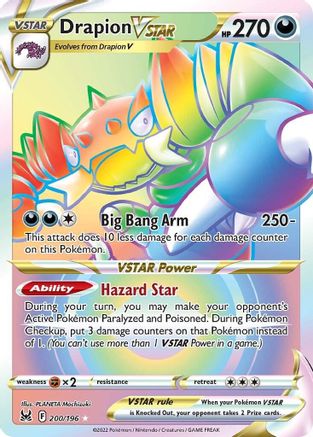 Drapion VSTAR (Secret) 200/196 [SWSH11 Lost Origin]  - Holofoil