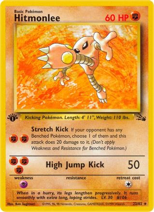 Hitmonlee (22) 022/62 [Fossil]  - 1st Edition