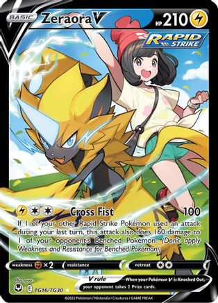 Zeraora V TG16/TG30 [SWSH12 Silver Tempest Trainer Gallery]  - Holofoil