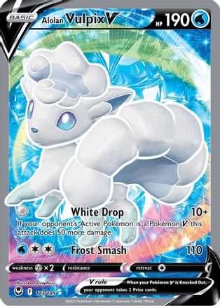 Alolan Vulpix V (Full Art) 173/195 [SWSH12 Silver Tempest]  - Holofoil