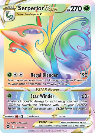 Serperior VSTAR (Secret) 196/195 [SWSH12 Silver Tempest]  - Holofoil