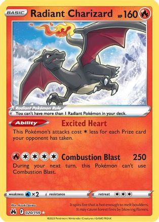 Radiant Charizard 020/159 [Crown Zenith]  - Holofoil
