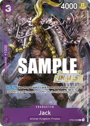 Jack (Offline Regional 2023) [Finalist] (ST04-008)  [One Piece Promotion Cards] Foil