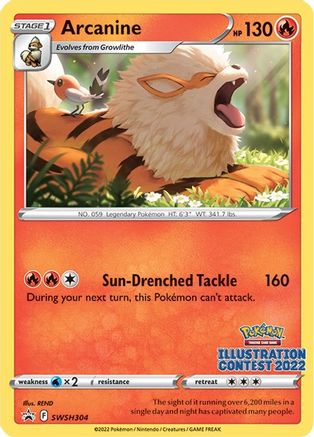 Arcanine (Illustration Contest 2022) SWSH304 [SWSH Sword & Shield Promo Cards]