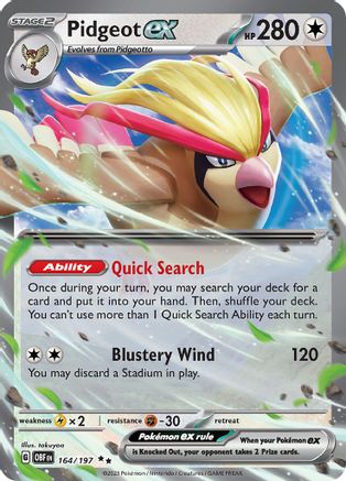 Pidgeot ex 164/197 [SV03 Obsidian Flames]  - Holofoil