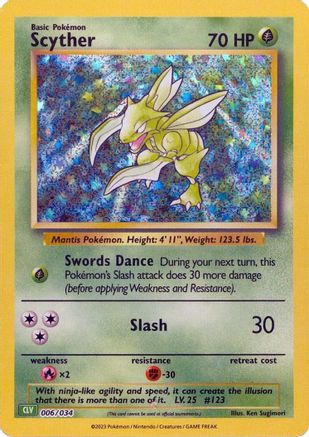 Scyther 006/034 [Trading Card Game Classic]  - Holofoil