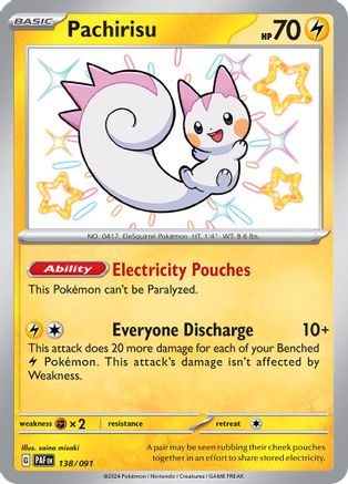 Pachirisu 138/091 [SV Paldean Fates]  - Holofoil