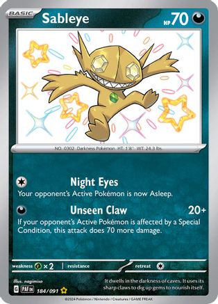 Sableye 184/091 [SV Paldean Fates]  - Holofoil