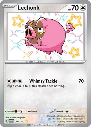 Lechonk 207/091 [SV Paldean Fates]  - Holofoil