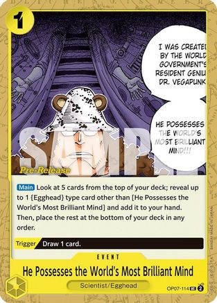 He Possesses the World's Most Brilliant Mind (OP07-114)  [500 Years in the Future Pre-Release Cards]