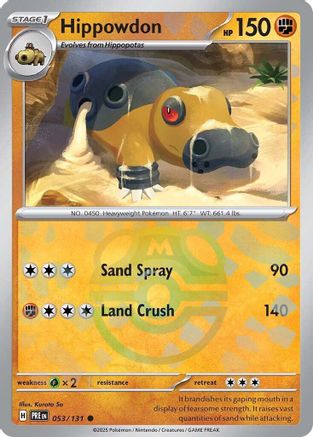 Hippowdon (Master Ball Pattern) 053/131 [SV Prismatic Evolutions]  - Holofoil
