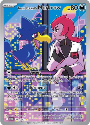 Team Rocket's Murkrow 200/182 [SV10 Destined Rivals]  - Holofoil