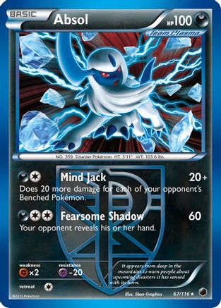 Absol (Team Plasma) 067/116 [Plasma Freeze]  - Reverse Holofoil