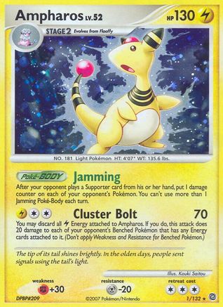 Ampharos 001 [Secret Wonders]  - Reverse Holofoil