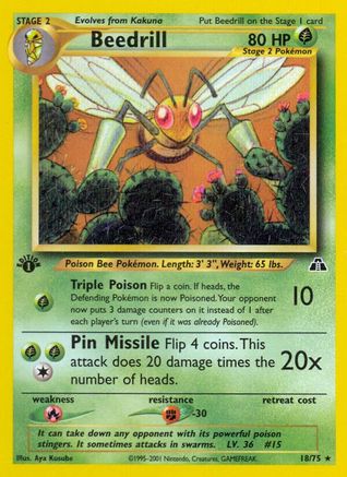 Beedrill 018/75 [Neo Discovery]  - 1st Edition