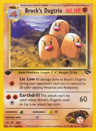 Brock's Dugtrio 022/132 [Gym Challenge]  - 1st Edition