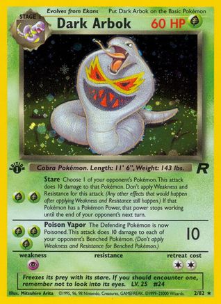 Dark Arbok (2) 002/82 [Team Rocket]  - 1st Edition Holofoil