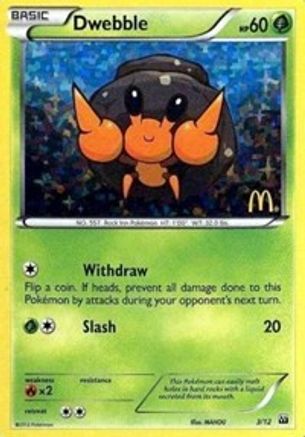Dwebble 003/12 [McDonalds Promos 2012]  - Holofoil