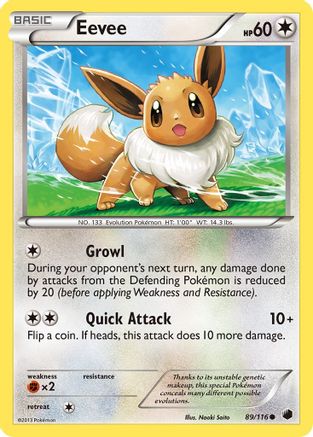 Eevee (89) 089/116 [Plasma Freeze]  - Reverse Holofoil