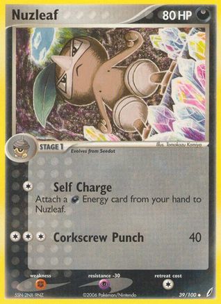 Nuzleaf 039/100 [Crystal Guardians]  - Reverse Holofoil