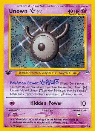 Unown [W] 029 [Neo Destiny]  - 1st Edition