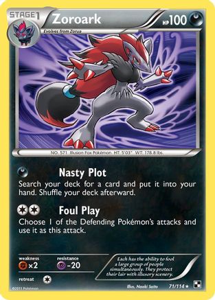Zoroark 071/114 [Black and White]  - Reverse Holofoil