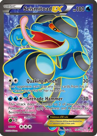 Seismitoad EX (106 Full Art) 106/111 [XY  Furious Fists]  - Holofoil