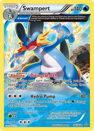 Swampert (Alpha) 036/160 [XY  Primal Clash]  - Reverse Holofoil