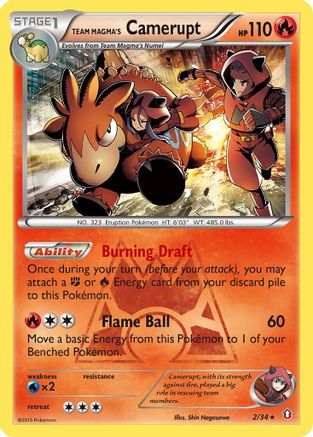Team Magma's Camerupt 002/34 [Double Crisis]  - Reverse Holofoil