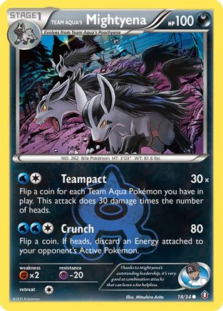 Team Aqua's Mightyena 018/34 [Double Crisis]  - Reverse Holofoil